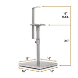 John Boos SDS-SB-2 Commercial Adjustable Stainless Steel Hand Sanitizer Jug Dispenser Holder/Stand, Maximum Height 40"