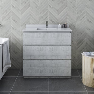 Fresca FCB3136RWH-FC Fresca Formosa 35" Floor Standing Modern Bathroom Cabinet in Rustic White