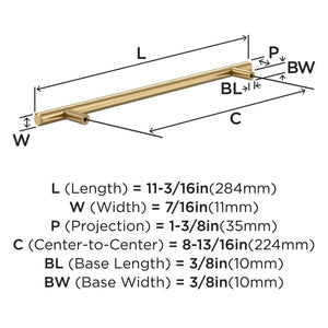 Amerock BP40521CZ Champagne Bronze Cabinet Pull 8-13/16 inch (224mm) Center-to-Center Cabinet Hardware Bar Pulls Furniture Hardware Drawer Pull