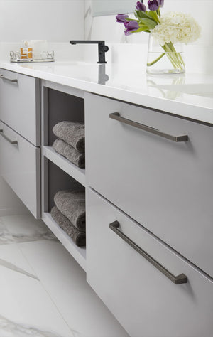 Amerock BP55284GM Gunmetal Cabinet Pull 12-5/8 in (320 mm) Center-to-Center Cabinet Handle Blackrock Drawer Pull Kitchen Cabinet Handle Furniture Hardware