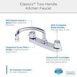 Gerber G0042426 Chrome Classics Two Handle Kitchen Faucet Deck Plate MOUNTED...