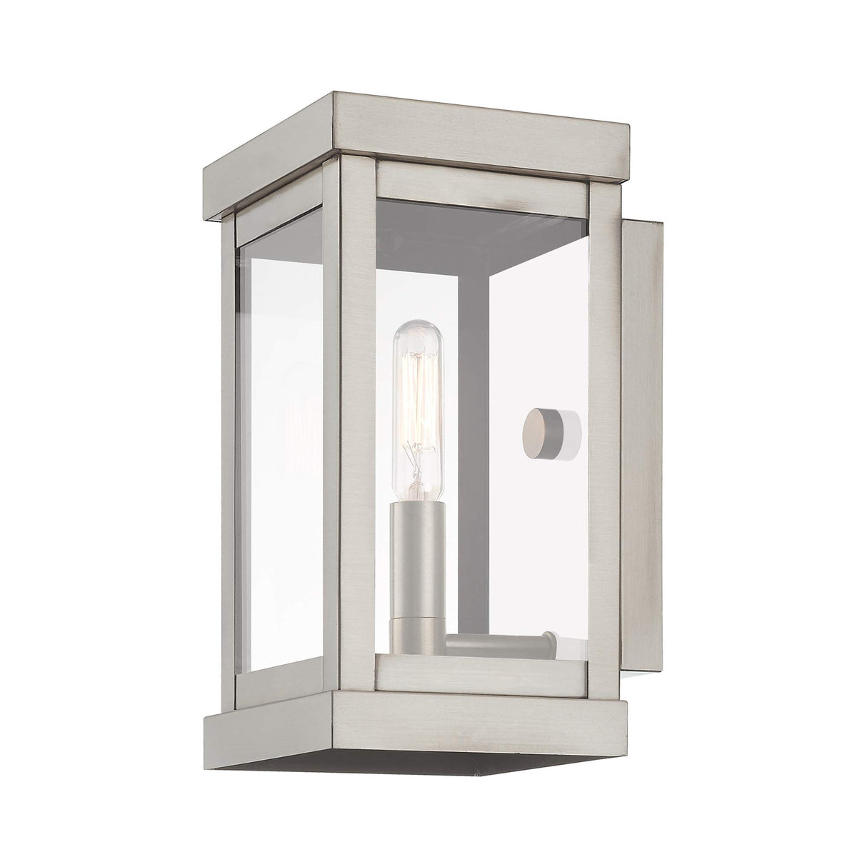 Livex Lighting 20701-91 Outdoor Wall Lantern, Medium, Brushed Nickel