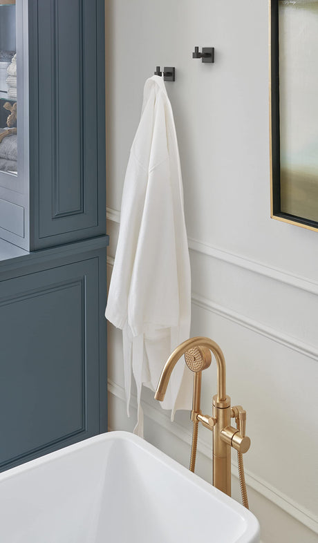 Amerock BH36070MB Matte Black Single Robe Hook 1-7/8 in. (48 mm) Length Towel Holder Appoint Towel Hook for Bathroom Bathroom Hardware Bath Accessories