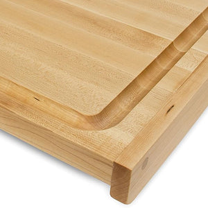 John Boos KNEB17 Maple Wood Cutting Board for Kitchen Prep, 17.75" x 17.25", 1.25 Inch Thick, Edge Grain Reversible Charcuterie Block with Juice Groove 17.75X17.25 MPL-EDGE GR-KNEAD BRD-