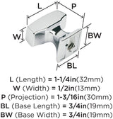 Amerock Cabinet Knob Polished Chrome 1-1/4 inch (32 mm) Length Mulholland 1 Pack Drawer Knob Cabinet Hardware