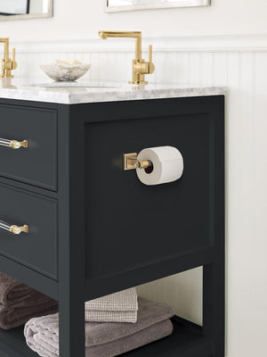 Amerock BH36061CCZ Clear/Champagne Bronze Single Post Toilet Paper Holder 7-1/16 in. (179 mm) Toilet Tissue Holder Glacio Bath Tissue Holder Bathroom Hardware Bath Accessories