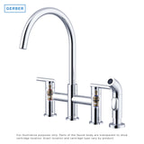 Gerber D424458BB Brushed Bronze Parma Two Handle Bridge Faucet