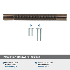 Amerock BP36558ORB Kitchen Cabinet Pull Oil Rubbed Bronze 5-1/16 in (128 mm) Center-to-Center Bronx 1 Pack Furniture Hardware Cabinet Handle Bathroom Drawer Pull
