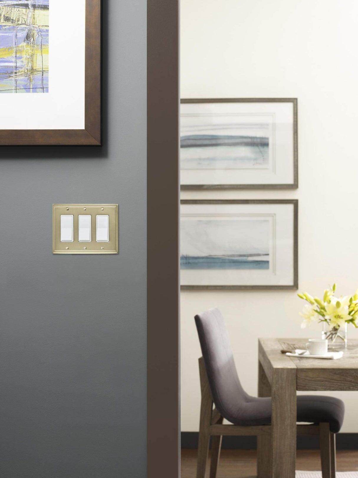 Amerock Wall Plate Black Bronze 3 Rocker Switch Plate Cover Mulholland 1 Pack Decora Wall Plate Light Switch Cover