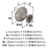 Amerock Cabinet Knob Satin Nickel 1-1/4 inch (32 mm) Diameter Edona 10 Pack Drawer Knob Cabinet Hardware