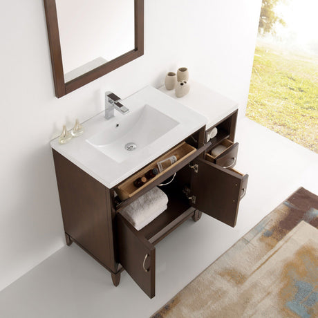 Fresca FVN21-3012AC Fresca Cambridge 42" Antique Coffee Traditional Bathroom Vanity w/ Mirror