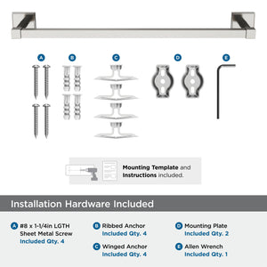 Amerock BH36073G10 Brushed Nickel Towel Bar 18 in (457 mm) Towel Rack Appoint Bathroom Towel Holder Bathroom Hardware Bath Accessories