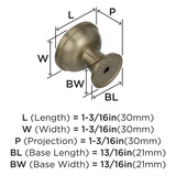 Amerock Cabinet Knob Golden Champagne 1-3/16 inch (30 mm) Diameter Westerly 1 Pack Drawer Knob Cabinet Hardware