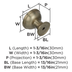 Amerock Cabinet Knob Golden Champagne 1-3/16 inch (30 mm) Diameter Westerly 1 Pack Drawer Knob Cabinet Hardware