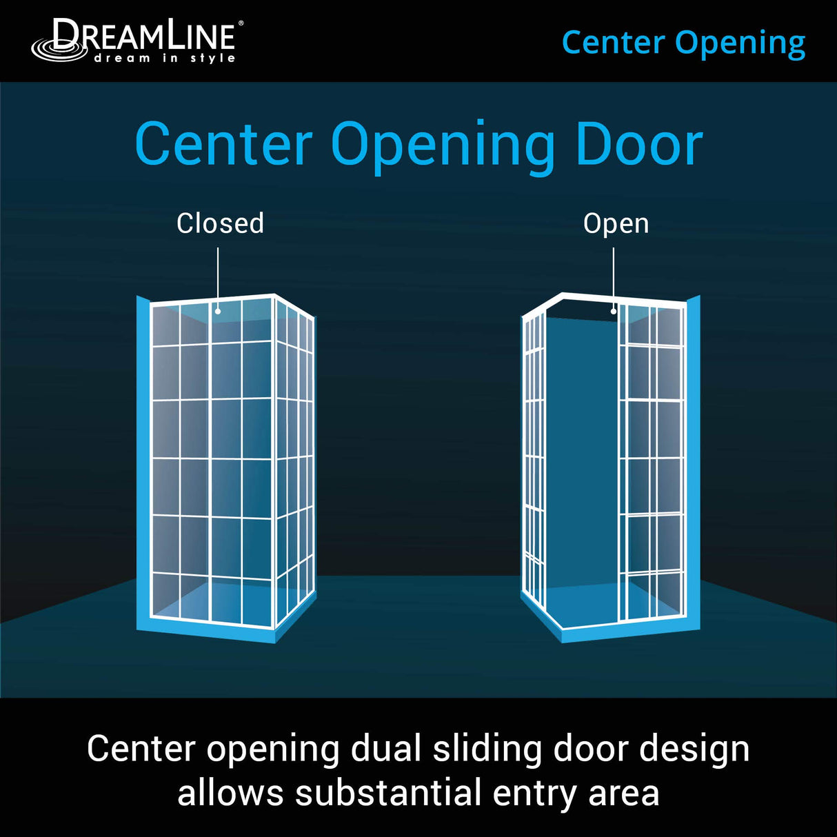 DreamLine French Corner 42 in. D x 42 in. W x 74 3/4 in. H Framed Sliding Shower Enclosure in Satin Black and Black Acrylic Base, DL-6790-09