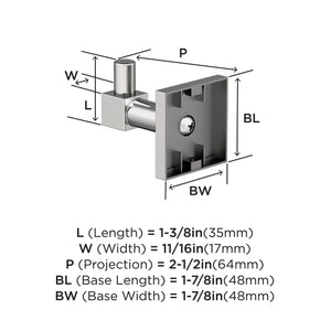 Amerock BH3607026 Chrome Single Robe Hook 1-7/8 in. (48 mm) Length Towel Holder Appoint Towel Hook for Bathroom Bathroom Hardware Bath Accessories