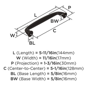 Amerock Cabinet Pull Oil Rubbed Bronze 5-1/16 inch (128 mm) Center to Center Kane 1 Pack Drawer Pull Drawer Handle Cabinet Hardware
