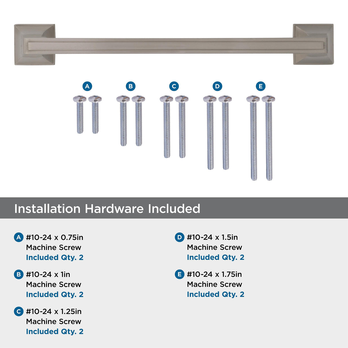 Amerock Appliance Pull Satin Nickel 8 inch (203 mm) Center to Center Mulholland 1 Pack Drawer Pull Drawer Handle Cabinet Hardware