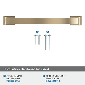 Amerock Cabinet Pull Golden Champagne 6-5/16 inch (160 mm) Center to Center Candler 1 Pack Drawer Pull Drawer Handle Cabinet Hardware