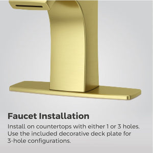 Pfister Venturi Bathroom Sink Faucet, Single Control, 1-Handle, Single Hole, Brushed Gold Finish, LF042VNBG