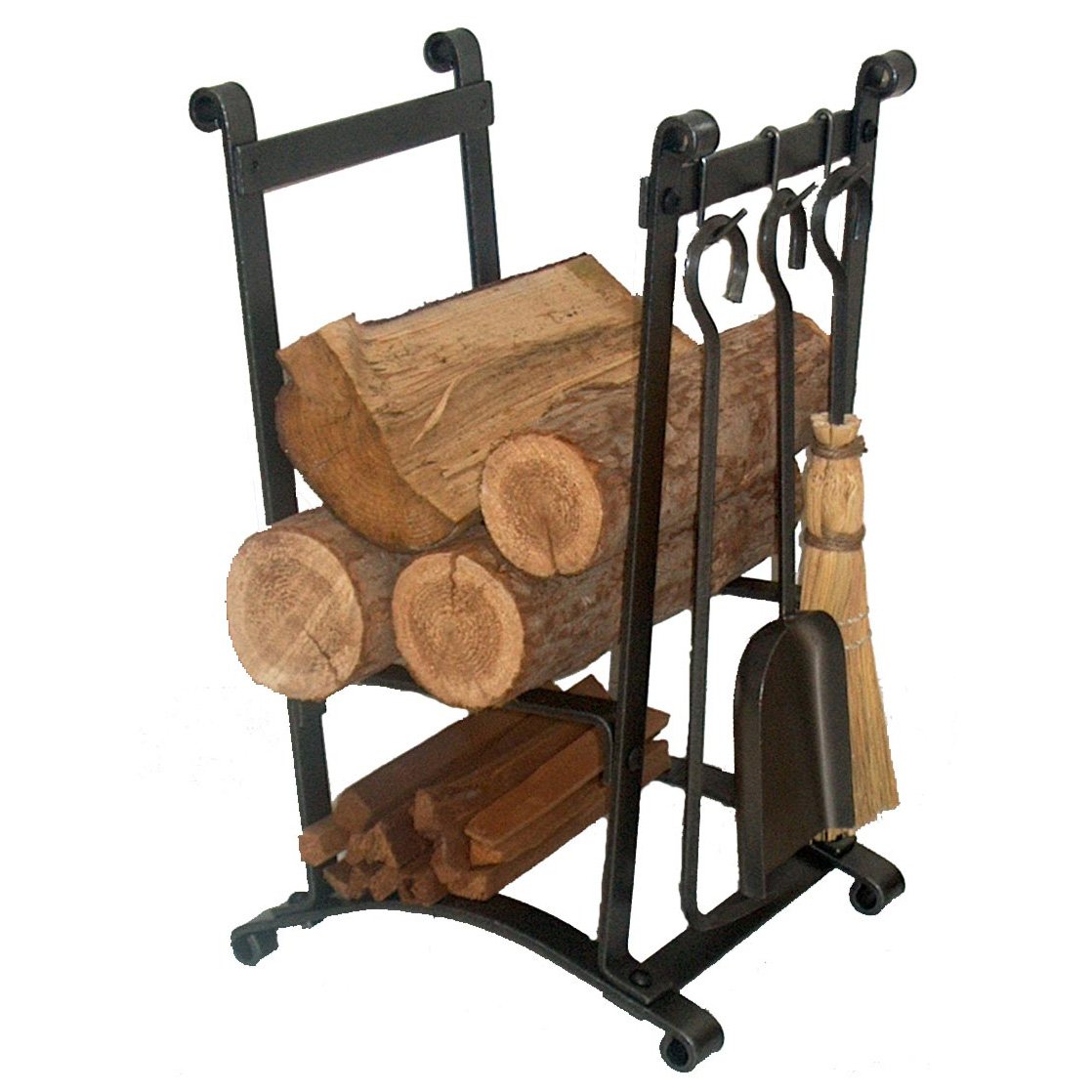 Enclume LR16 HS Compact Curved Fireplace Log Rack w/ 3 Tools HS