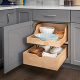 Hardware Resources ROVHB12-WB 12" Wood High Back Rollout for Vanity Depth