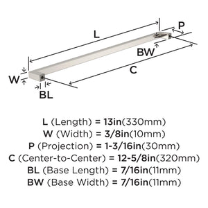 Amerock BP36911G10 Satin Nickel Cabinet Pull 12-5/8 inch (320mm) Center-to-Center Cabinet Hardware Monument Furniture Hardware Drawer Pull
