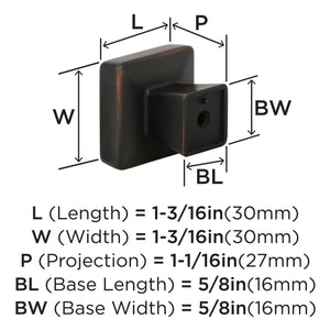 Amerock Cabinet Knob Oil Rubbed Bronze 1-3/16 inch (30 mm) Length Blackrock 1 Pack Drawer Knob Cabinet Hardware
