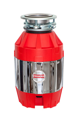 FRANKE FWDJ75B 3/4 Horse Power Quiet Batch Feed Waste Disposer Torque Master 2700 RPM Jam-Resistant DC Motor in Red/Chrome