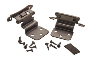 Amerock Cabinet Hinge 3/8 inch (10 mm) Inset Hinge Oil Rubbed Bronze 2 Pack Self-Closing Hinge Face Mount Hinge Cabinet Door Hinge