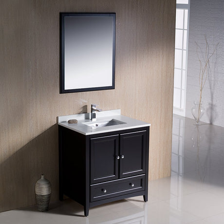 Fresca FVN2030ES Fresca Oxford 30" Espresso Traditional Bathroom Vanity