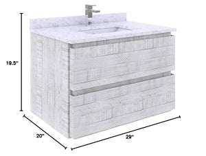 Fresca FCB3130RWH Fresca Formosa 29" Wall Hung Modern Bathroom Cabinet in Rustic White