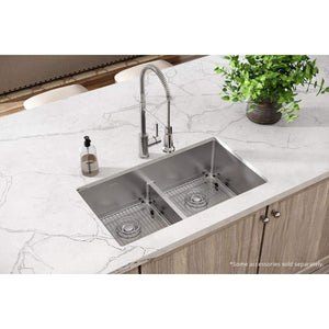 Elkay Crosstown ECTSRA33229TBG0 Equal Double Bowl Dual Mount Stainless Steel Kitchen Sink Kit with Aqua Divide