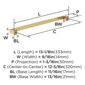 Amerock BP37362CZ Champagne Bronze Cabinet Pull 12-5/8 in (320 mm) Center-to-Center Cabinet Handle Appoint Drawer Pull Kitchen Cabinet Handle Furniture Hardware