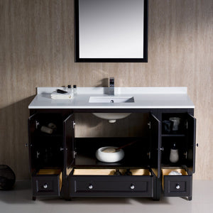 Fresca FVN20-123012ES Fresca Oxford 54" Espresso Traditional Bathroom Vanity