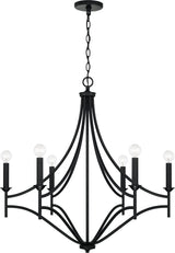 Capital Lighting 442061MB Peyton 6 Light Chandelier Matte Black