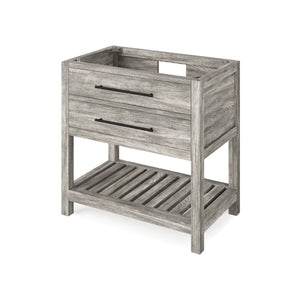 Jeffrey Alexander VKITWAV36GNBGR 36" Forest Green Wavecrest Vanity, Black Granite Vanity Top, undermount rectangle bowl