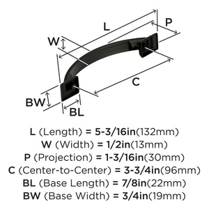 Amerock Cabinet Pull Black Bronze 3-3/4 inch (96 mm) Center to Center Candler 1 Pack Drawer Pull Drawer Handle Cabinet Hardware