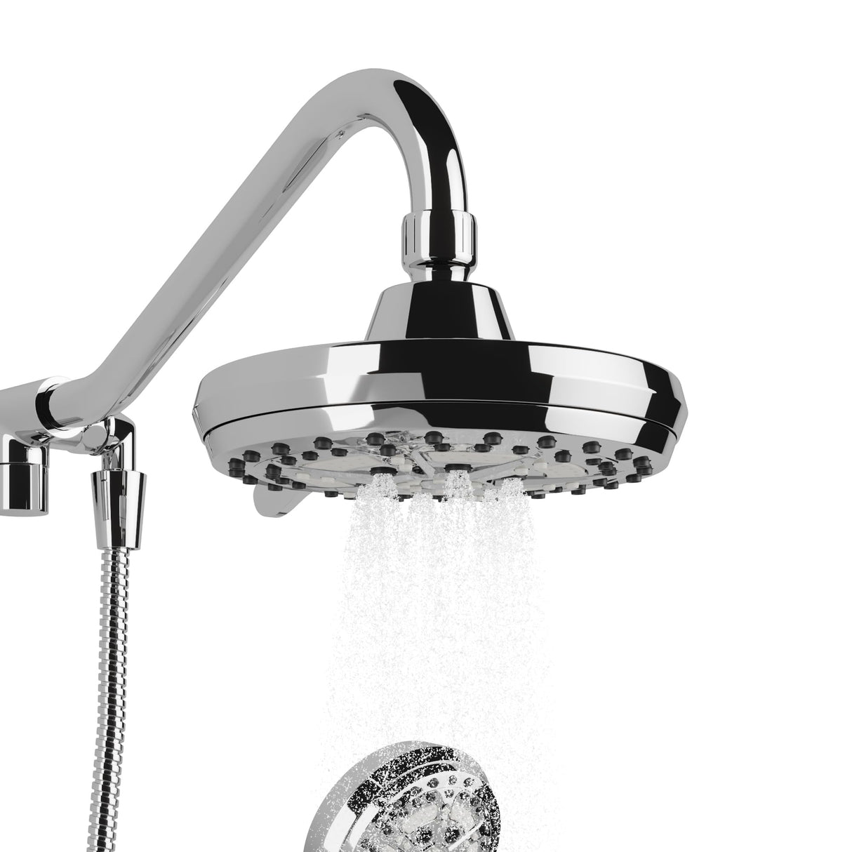 PULSE ShowerSpas 1053-CH Oasis Shower System with 5-Function 7" Showerhead, 6-Function Hand Shower, Polished Chrome Finish