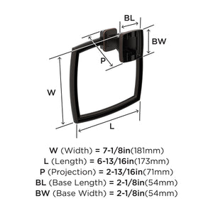 Amerock BH36032ORB Oil Rubbed Bronze Towel Ring 6-13/16 in (173 mm) Length Towel Holder Revitalize Hand Towel Holder for Bathroom Wall Small Kitchen Towel Holder Bath Accessories