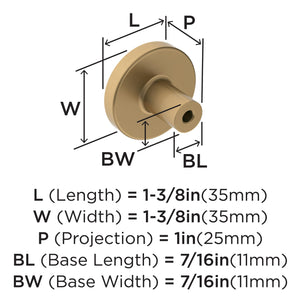 Amerock Cabinet Knob Champagne Bronze 1-3/8 inch (35 mm) Diameter Versa 1 Pack Drawer Knob Cabinet Hardware