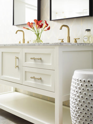 Amerock Cabinet Pull Golden Champagne 3-3/4 in (96 mm) Center-to-Center Drawer Pull Winsome Kitchen and Bath Hardware Furniture Hardware