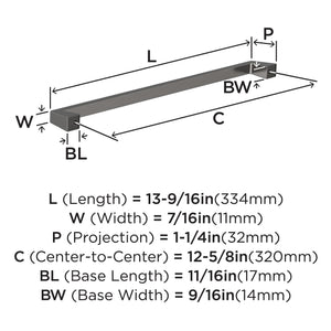 Amerock BP55284GM Gunmetal Cabinet Pull 12-5/8 in (320 mm) Center-to-Center Cabinet Handle Blackrock Drawer Pull Kitchen Cabinet Handle Furniture Hardware