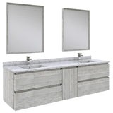 Fresca FVN31-301230ASH Fresca Formosa 72" Wall Hung Double Sink Modern Bathroom Vanity w/ Mirrors in Ash