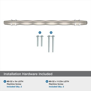 Amerock Cabinet Pull Satin Nickel/Polished Chrome 8 inch (203 mm) Center-to-Center London 1 Pack Drawer Pull Drawer Handle Cabinet Hardware