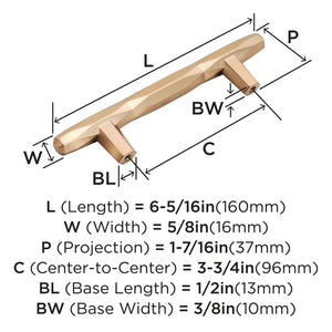Amerock Cabinet Pull Champagne Bronze 3-3/4 inch (96 mm) Center to Center St. Vincent 1 Pack Drawer Pull Drawer Handle Cabinet Hardware