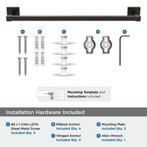 Amerock BH36073ORB Oil Rubbed Bronze Towel Bar 18 in (457 mm) Towel Rack Appoint Bathroom Towel Holder Bathroom Hardware Bath Accessories