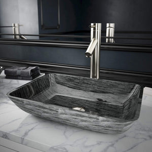 VIGO Grant 12.75 inch H Single Hole Single Handle Bathroom Faucet in Brushed Nickel - Vessel Sink Faucet VG03003BN