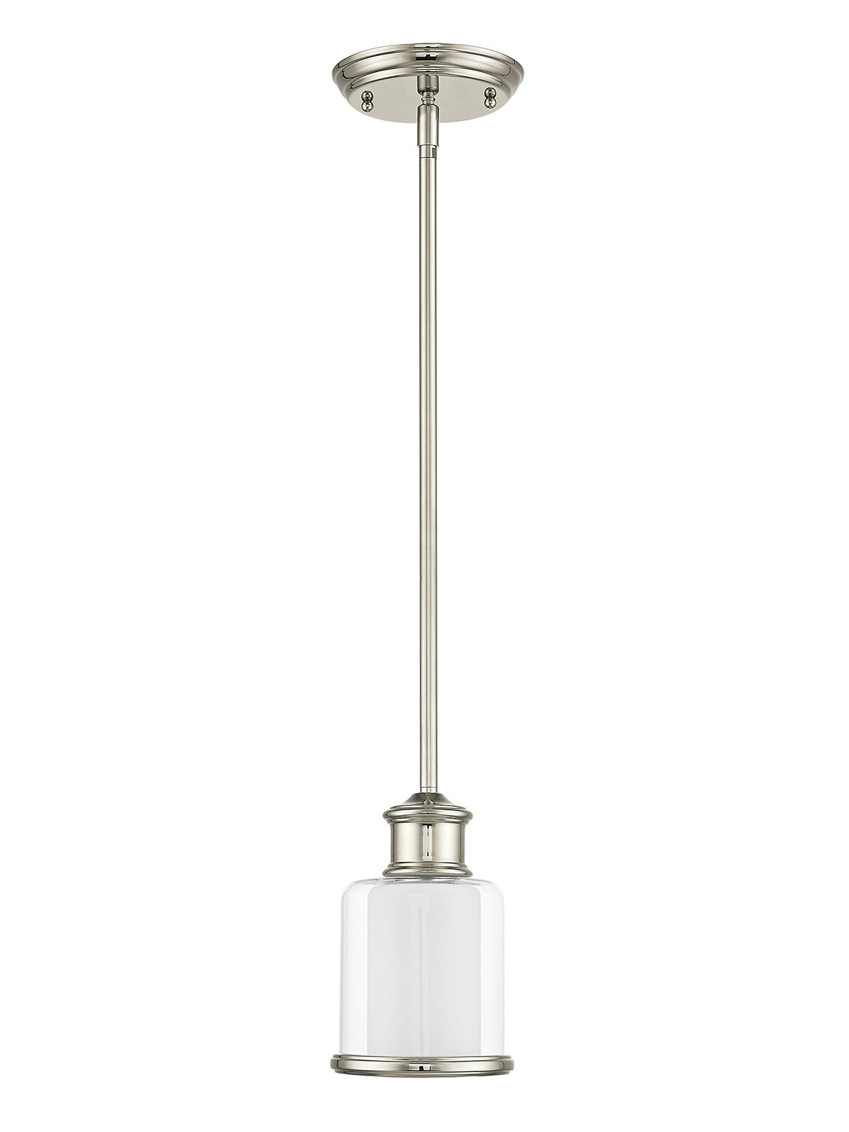 Livex 40210-35 Transitional One Light Mini Pendant from Middlebush Collection in Polished Nickel Finish