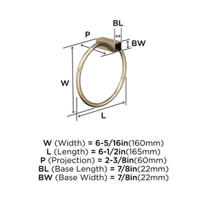 Amerock BH36082BBZ Golden Champagne Towel Bar 6-1/2 in (165 mm) Length Towel Holder Monument Hand Towel Holder for Bathroom Wall Small Kitchen Towel Holder Bath Accessories